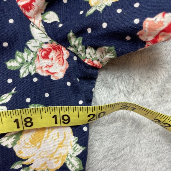 Hell Bunny Vixen Womens Rockabilly Dress Size 2XL Navy Flora Short Sleeve Retro - Picture 8 of 11